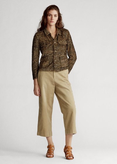 Women's Polo Ralph Lauren Wide-Leg Twill Pants | 690543EQS